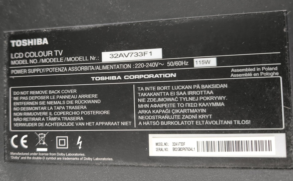 Télé Toshiba 81cm 32AV733F1