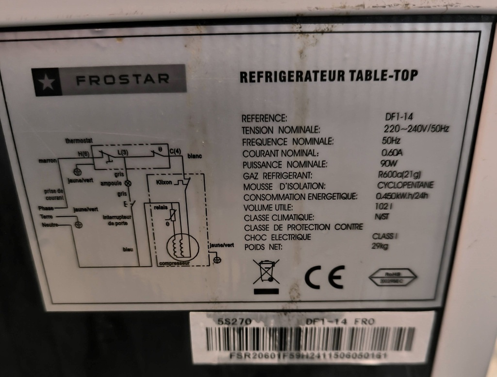 Frigo top Frostar