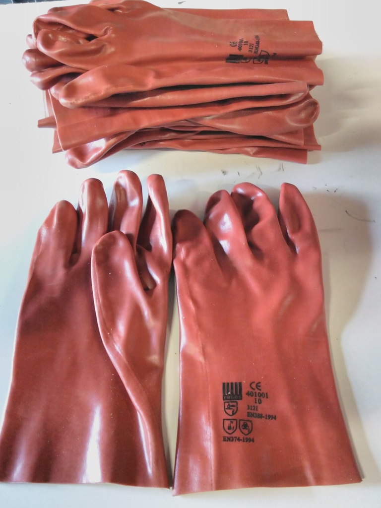 Gants hydrocarbures orange courts T10