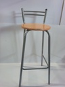[R] Paire de tabouret métal/bois assise ronde