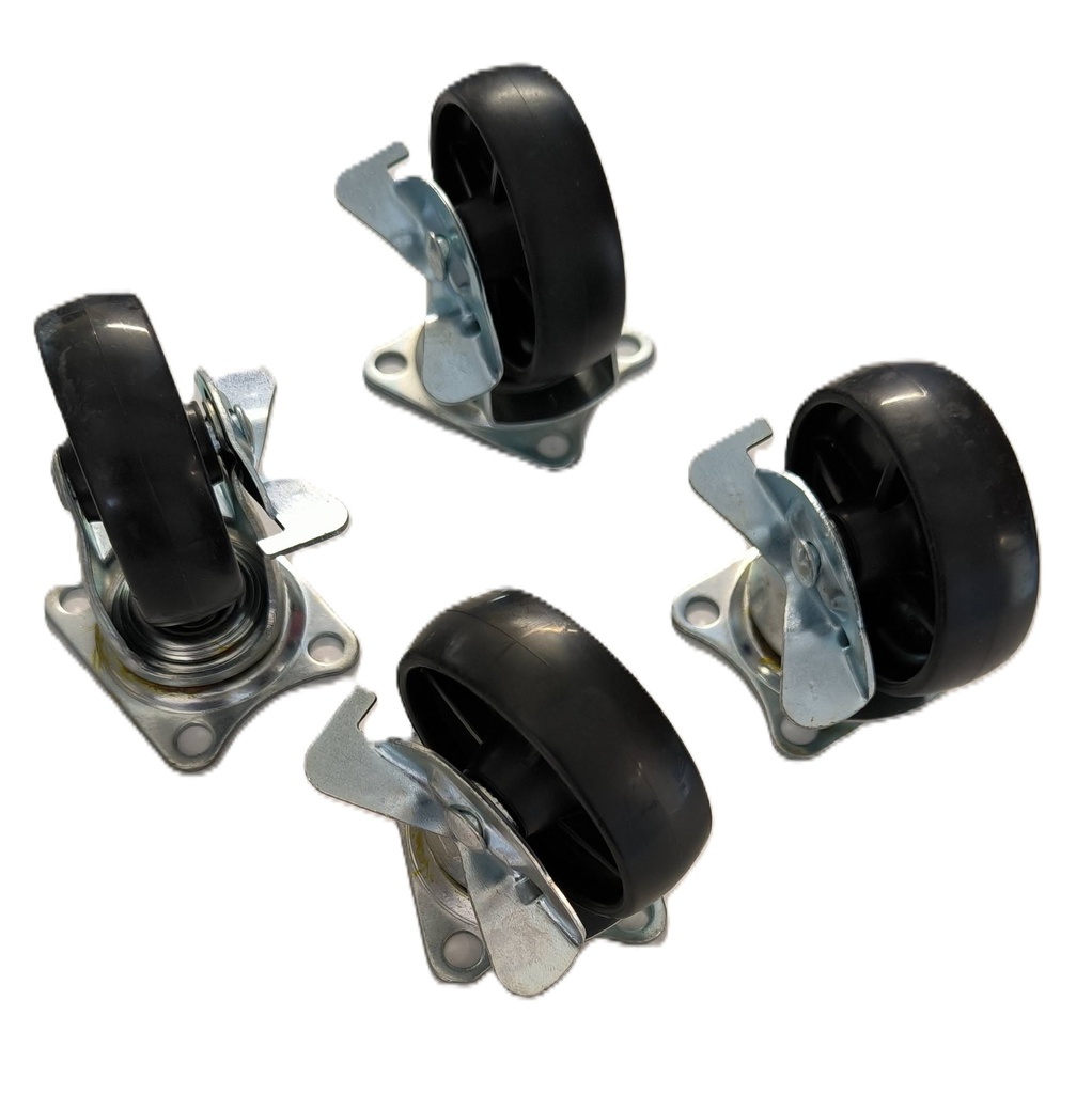 4 Roulettes tournantes/droites neuves