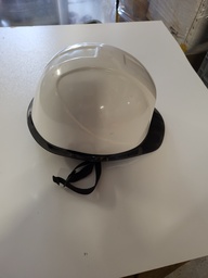 [R2i2] Casque de chantier blanc avec jugulaire