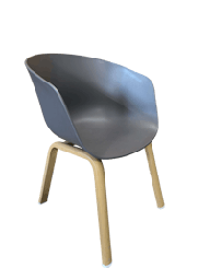 [GM] Fauteuil moulé design gris